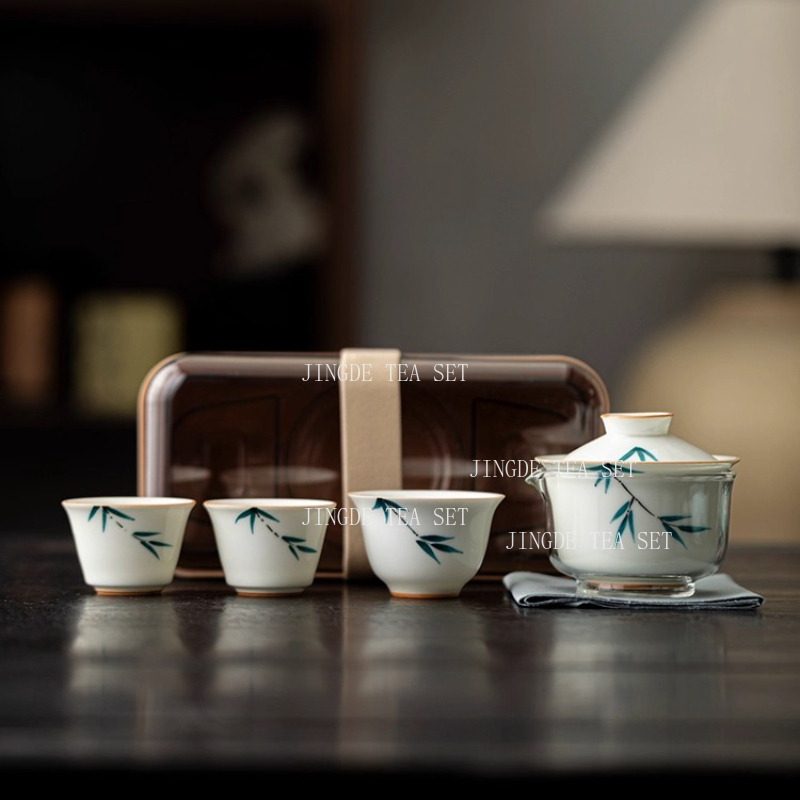 Korean Tea Set - Портативный керамический чайник и набор чашек