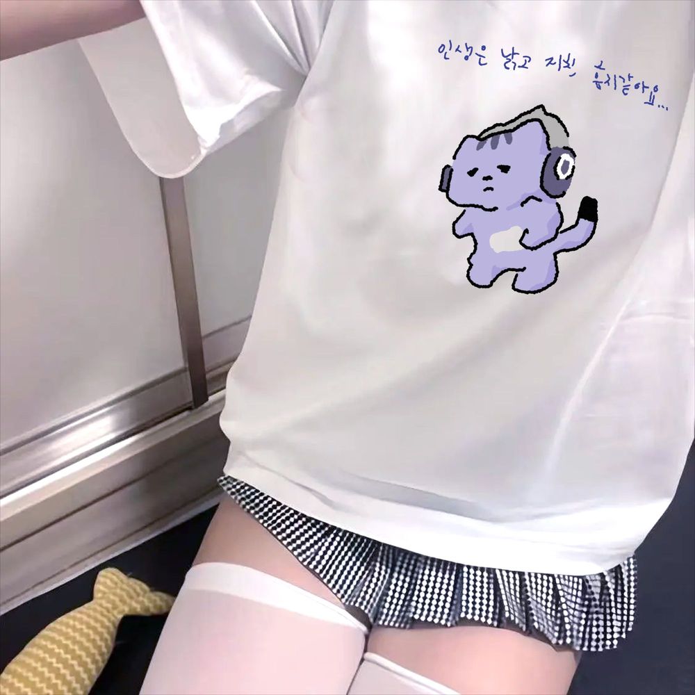 Футболка с милым текстовым при – обзор и цена Korean Women Lifestyle
