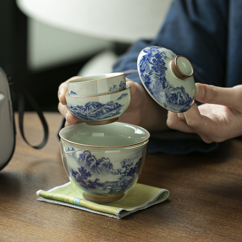 Китайская ретро сине-белая фар – обзор и цена Korean Tea Set